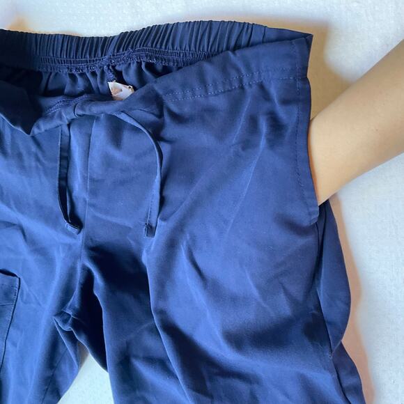 Jockey Women Scrub Pants size S (P) Full Length Straight Leg Elastic Waist Blue - Picture 10 of 12